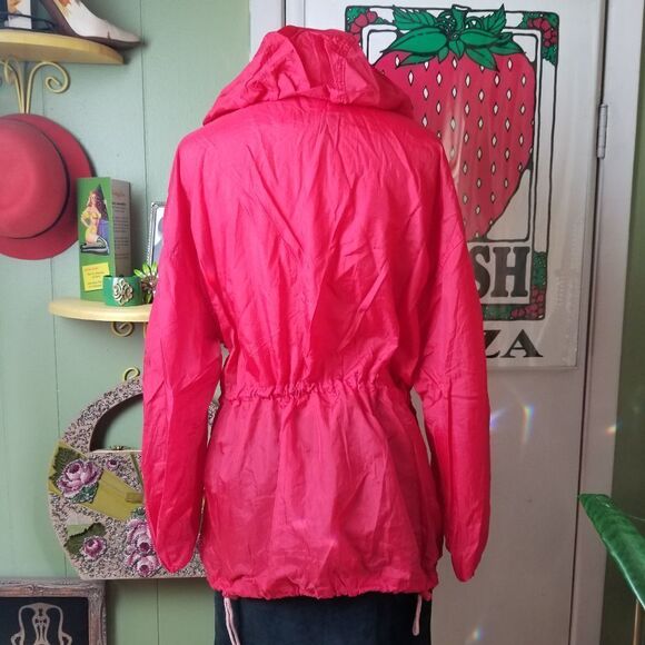 Vintage Red Nylon Windbreaker w/Hood S - Picture 2 of 9